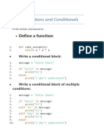 Functions and Conditionals: Define A Function