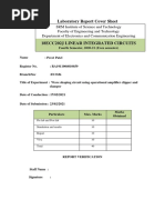 Laboratory Report Cover Sheet