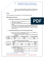 HR Policy Manual Compensation Policy On Performance Linked Pay / Variable Pay/commission