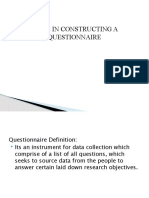 Steps in Constructing A Questionnaire