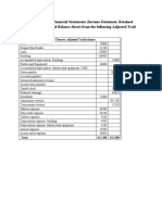 Question# 1: Make 3 Financial Statements (Income Statement, Retained Earning Statement, and Balance Sheet) From The Following Adjusted Trail Balance