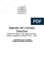 Agenda Consejo Directivo Miércoles 17.ago.2021