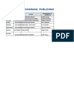 Cronograma de Actividades de Publicidad