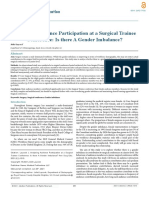 Analysing Audience Participation at A Surgical Trainee Conference: Is There A Gender Imbalance?