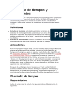 El Estudio de Tiempos y Movimientos Y rEINGENIERIA