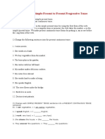 Change From Simple Present To Present Progressive Tense