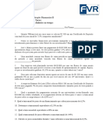 Lista 01 - O Valor Do Dinheiro No Tempo