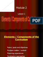 Module 3 Elements of Curriculum