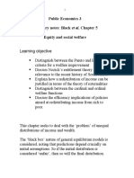 Public Economics 3 Summary Notes: Black Et Al, Chapter 5 Equity and Social Welfare