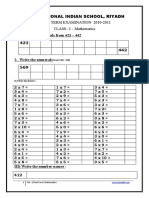 International Indian School, Riyadh: I) 1. Write The Numerals From 423 - 442