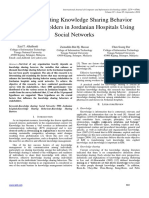 Factors Affecting Knowledge Sharing Behavior Among Stakeholders in Jordanian Hospitals Using Social Networks