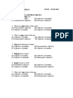 Types of Adjectives Sheet