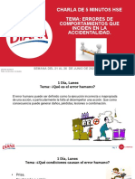 25 Charla de 5 Minutos HSE Errores Humanos Que Contribuyen A La Ocurrencia de Accidentes 21 Al 27 de Junio 2021