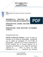 Demanda de Divorcio Contencioso, Isabel Escobar