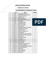 Modern Electronics (2K9-Me) Assignment # 2 Result University of Engineering & Technology Taxila