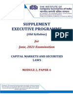 Supplement Executive Programme: For June, 2021 Examination