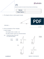 Trigonometry (F) : Name: Total Marks