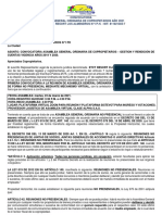 Convocatoria Asamblea General Ordinaria de Copropietarios 23 Marzo de 2021