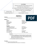 Members List of Duties: Worksheet No. 3 Formaldehyde Objective