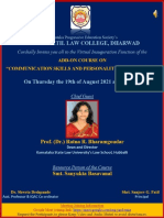 Inauguration Function of Communication Skills & PD