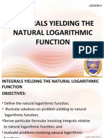 Lesson 4 Integrals Yielding Natural Log Function