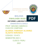 INFORME FISIO VEGETAL Germinacion de La Semilla