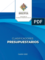 Clasificadores Presupuestarios Gestion 2022