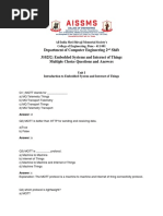 Department of Computer Engineering 2 Shift 310252: Embedded Systems and Internet of Things Multiple Choice Questions and Answers