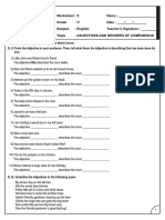 Worksheet-Degrees of Comparison of Adjectives