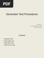 Generator Test Procedures: Dan Bohrer CPI Six Sigma Black Belt Griffin, Georgia