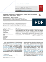 Elementary School Teachers' Self-Efficacy, Student-Perceived Support and Students' Mathematics Interest