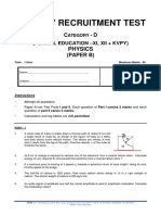 Faculty Recruitment Test: Physics