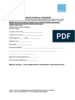 Application For Carriage of Medical Passengers