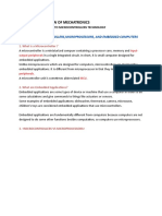 Module 1: Overview of Mechatronics: Lesson 1: Microcontrollers, Microprocessors, and Embedded Computers