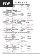 English Test 99: Identify The Word Whose Underlined Part Is Pronounced Differently From That of The Others