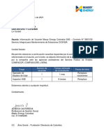 Información de Vacantes Terminal Coveñas