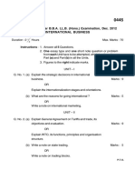 0445 IV Semester 5 Year B.B.A. LL.B. (Hons.) Examination, Dec. 2012 International Business