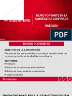 Siderperu Muro Portante en La Albañileria Confinada RNE E 070