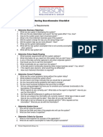 Requirements Questionnaire Checklist