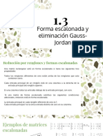 1.3 Forma Escalonada y Eliminación Gauss-Jordan