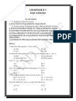 Chapter # 3 Equations