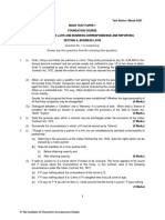 Test Series: March 2021 Mock Test Paper 1 Foundation Course Paper 2: Business Laws and Business Correspondence and Reporting Section A: Business Laws