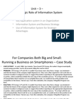 Unit - 3 - The Strategic Role of Information System