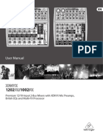 User Manual: Premium 12/10-Input 2-Bus Mixers With Xenyx Mic Preamps, British Eqs and Multi-Fx Processor