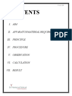 I. Aim Ii. Apparatus/Material Required Iii. Principle Iv. Procedure V. Observation Vi. Calculation Vii. Result