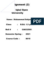 Assignment (2) Code 8610-1