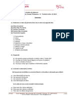 Lista de Exercícios - Balanço Patrimonial