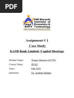 Assignment # 1 Case Study: KASB Bank Limited: Capital Shortage