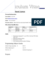 Muhammad Saeed Anwar: Programming Subject Grades