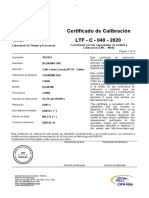 Certificado de Calibración LTF - C - 040 - 2020